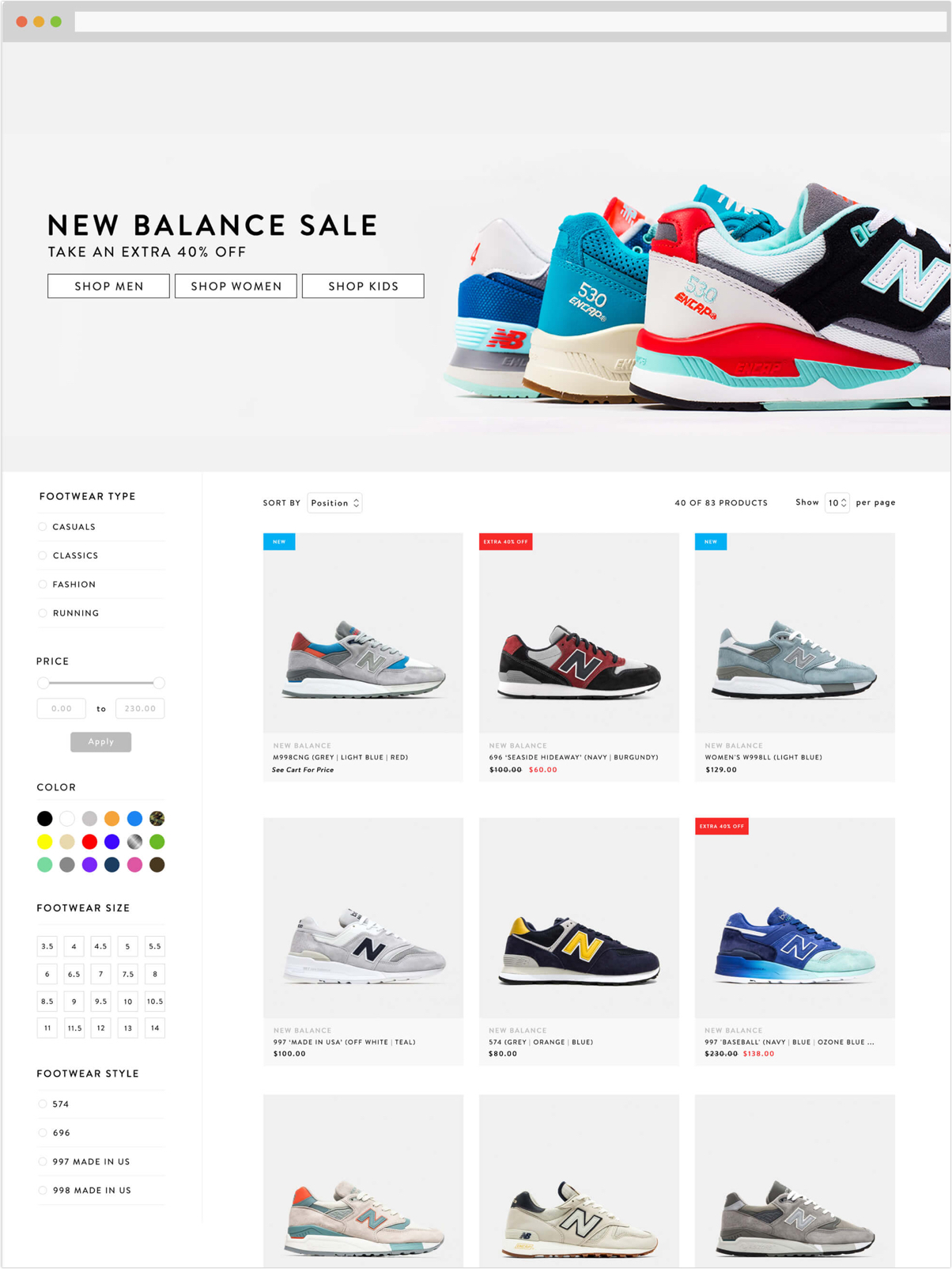 Category / Product pages